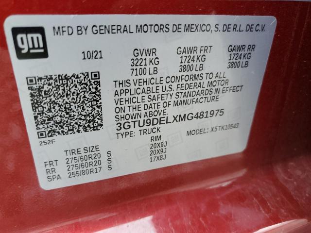 Photo 11 VIN: 3GTU9DELXMG481975 - GMC SIERRA 