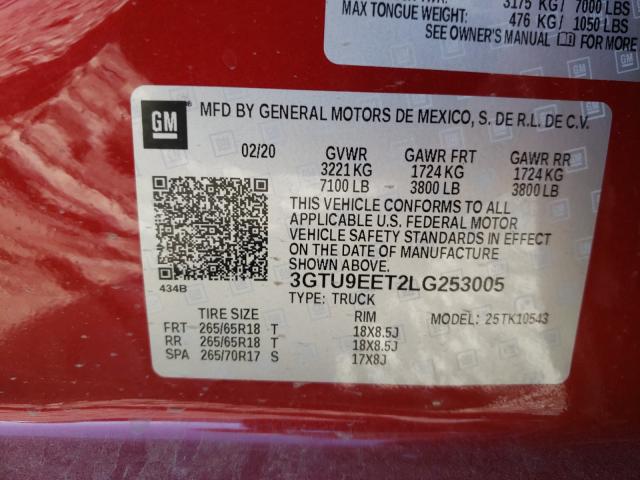 Photo 9 VIN: 3GTU9EET2LG253005 - GMC SIERRA K15 