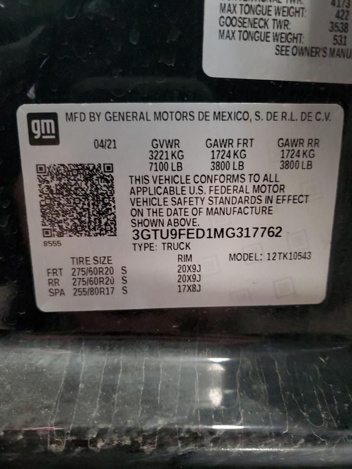 Photo 11 VIN: 3GTU9FED1MG317762 - GMC SIERRA 