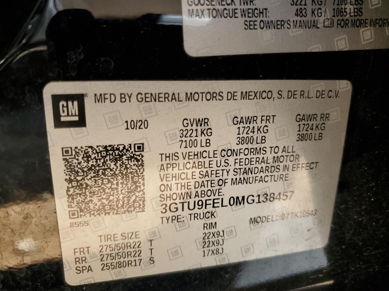 Photo 11 VIN: 3GTU9FEL0MG138457 - GMC SIERRA 