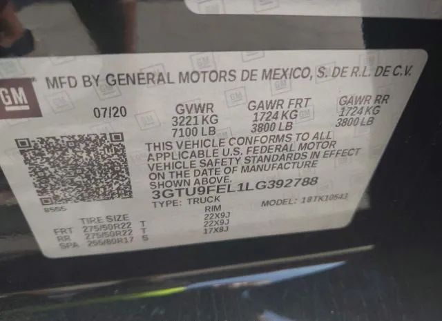 Photo 8 VIN: 3GTU9FEL1LG392788 - GMC SIERRA 1500 