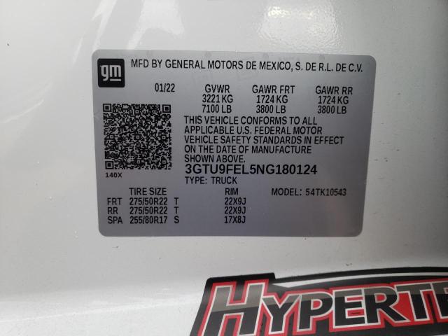 Photo 12 VIN: 3GTU9FEL5NG180124 - GMC SIERRA LIM 