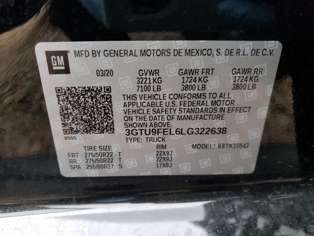 Photo 9 VIN: 3GTU9FEL6LG322638 - GMC SIERRA K15 