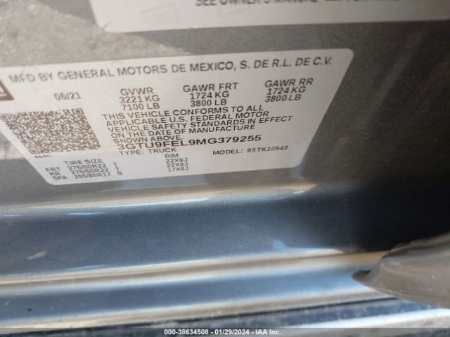 Photo 8 VIN: 3GTU9FEL9MG379255 - GMC SIERRA 1500 