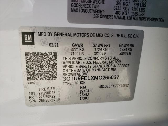 Photo 9 VIN: 3GTU9FELXMG265037 - GMC SIERRA K15 