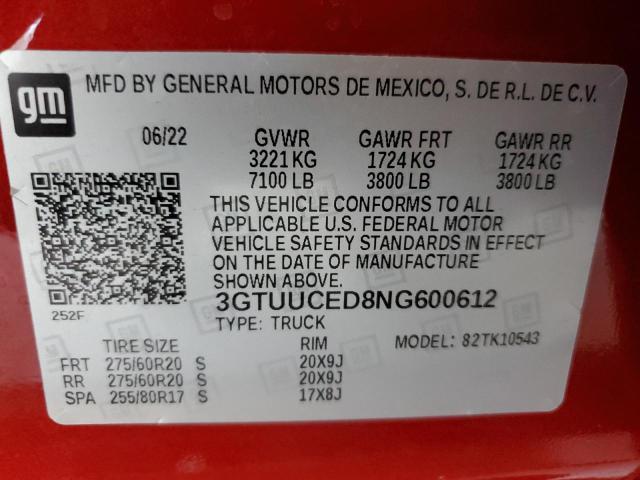 Photo 12 VIN: 3GTUUCED8NG600612 - GMC SIERRA K15 