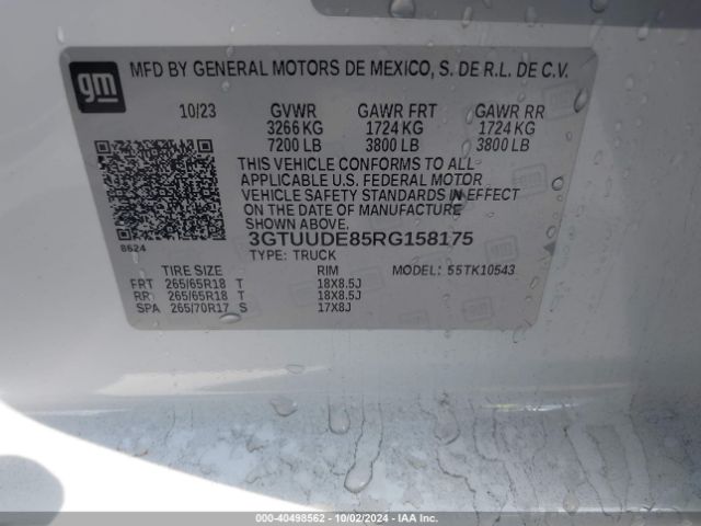 Photo 8 VIN: 3GTUUDE85RG158175 - GMC SIERRA 