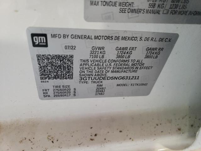 Photo 11 VIN: 3GTUUDED5NG631211 - GMC SIERRA K15 