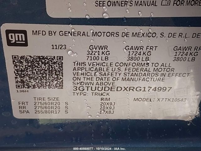 Photo 8 VIN: 3GTUUDEDXRG174997 - GMC SIERRA 