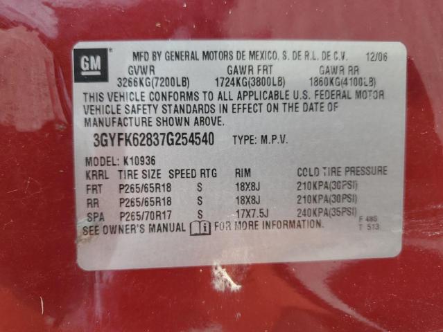 Photo 11 VIN: 3GYFK62837G254540 - CADILLAC ESCALADE E 