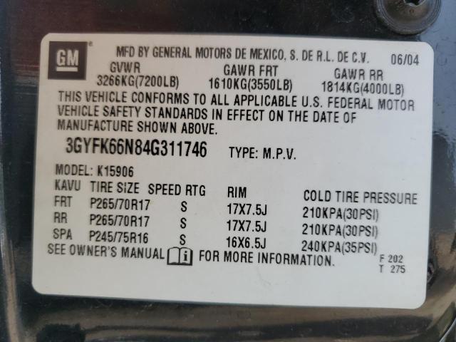 Photo 12 VIN: 3GYFK66N84G311746 - CADILLAC ESCALADE 