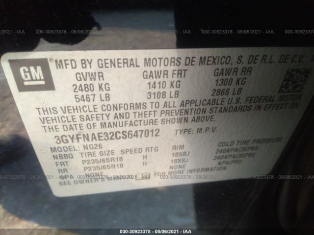 Photo 8 VIN: 3GYFNAE32CS647012 - CADILLAC SRX 