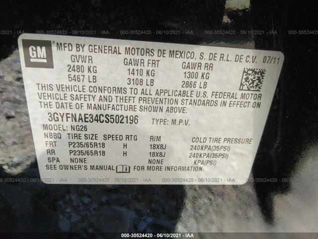 Photo 8 VIN: 3GYFNAE34CS502196 - CADILLAC SRX 