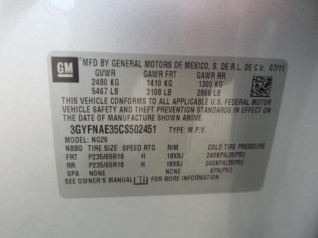 Photo 9 VIN: 3GYFNAE35CS502451 - CADILLAC SRX 