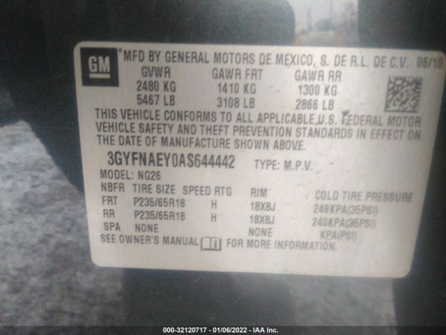 Photo 8 VIN: 3GYFNAEY0AS644442 - CADILLAC SRX 