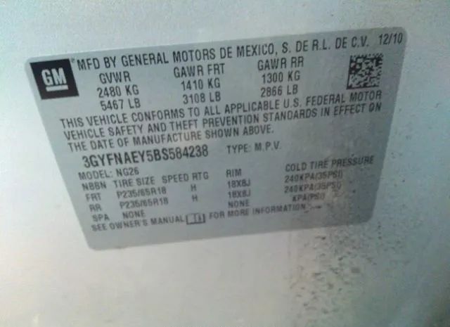 Photo 8 VIN: 3GYFNAEY5BS584238 - CADILLAC SRX 