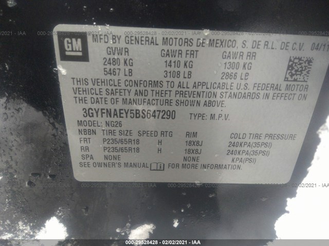 Photo 8 VIN: 3GYFNAEY5BS647290 - CADILLAC SRX 