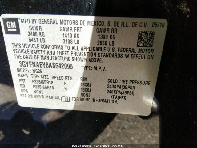 Photo 8 VIN: 3GYFNAEY6AS642095 - CADILLAC SRX 