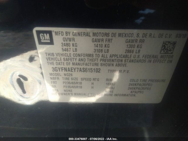 Photo 8 VIN: 3GYFNAEY7AS615102 - CADILLAC SRX 