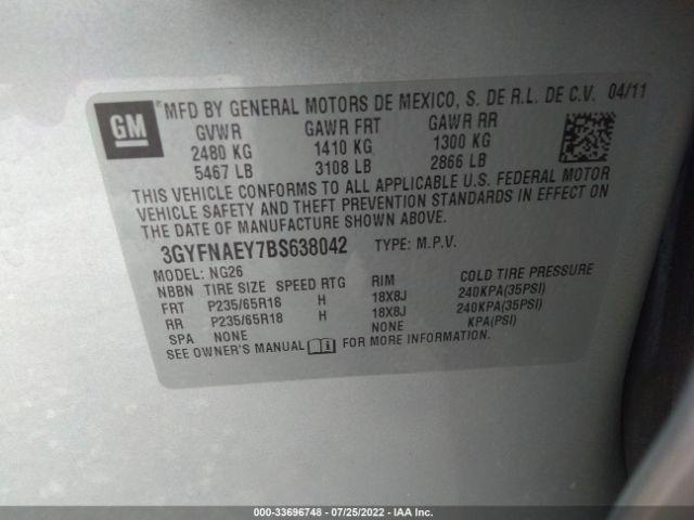 Photo 8 VIN: 3GYFNAEY7BS638042 - CADILLAC SRX 