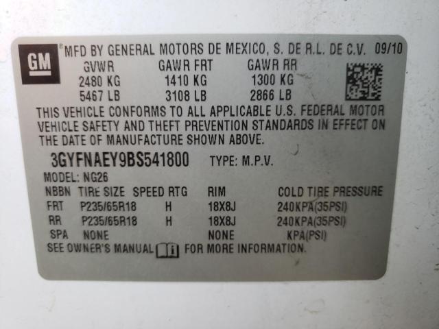 Photo 9 VIN: 3GYFNAEY9BS541800 - CADILLAC SRX LUXURY 