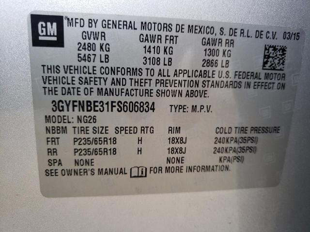 Photo 12 VIN: 3GYFNBE31FS606834 - CADILLAC SRX 