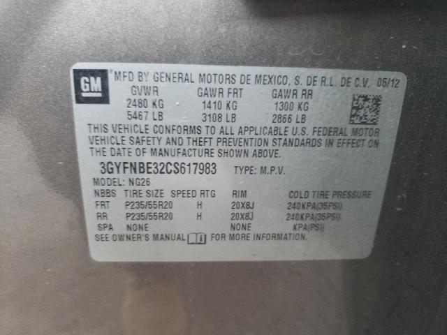 Photo 12 VIN: 3GYFNBE32CS617983 - CADILLAC SRX PERFOR 