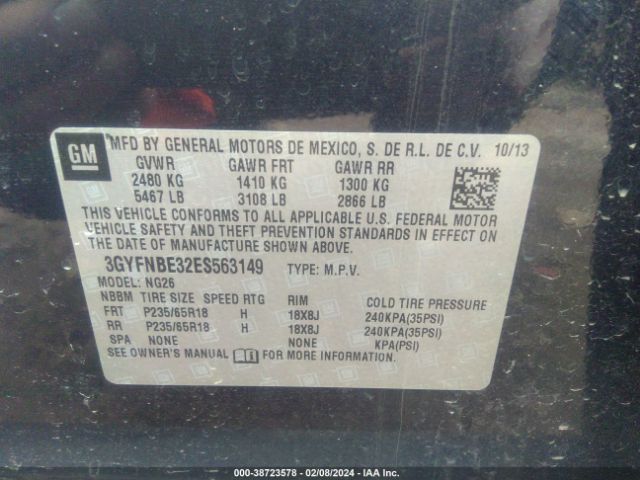 Photo 8 VIN: 3GYFNBE32ES563149 - CADILLAC SRX 