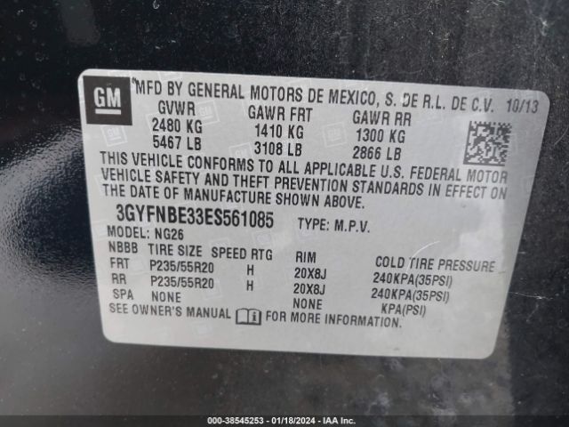 Photo 8 VIN: 3GYFNBE33ES561085 - CADILLAC SRX 