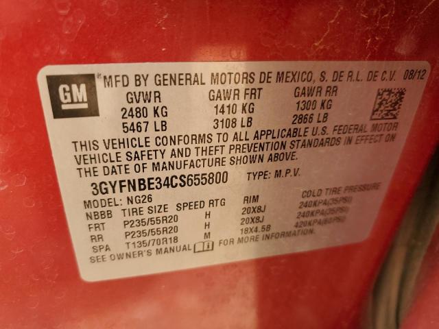 Photo 12 VIN: 3GYFNBE34CS655800 - CADILLAC SRX PERFOR 