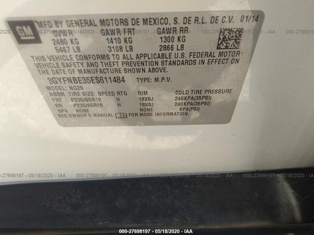 Photo 8 VIN: 3GYFNBE35ES611484 - CADILLAC SRX 