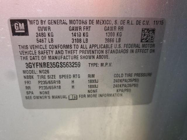 Photo 12 VIN: 3GYFNBE35GS563259 - CADILLAC SRX LUXURY 