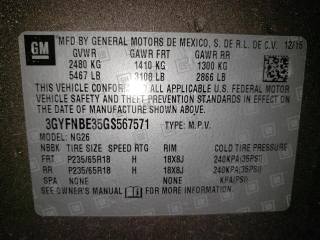 Photo 12 VIN: 3GYFNBE35GS567571 - CADILLAC SRX LUXURY 