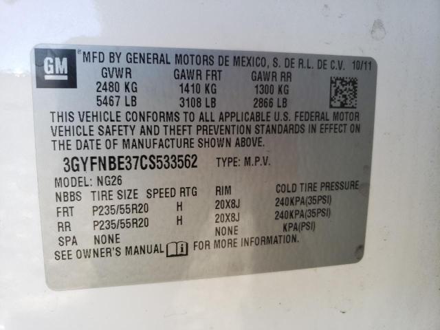 Photo 9 VIN: 3GYFNBE37CS533562 - CADILLAC SRX PERFOR 