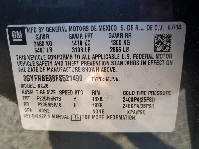 Photo 13 VIN: 3GYFNBE38FS521490 - CADILLAC SRX LUXURY 
