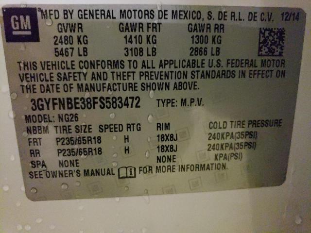 Photo 12 VIN: 3GYFNBE38FS583472 - CADILLAC SRX 