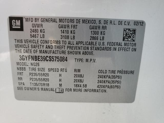 Photo 12 VIN: 3GYFNBE39CS575084 - CADILLAC SRX PERFOR 