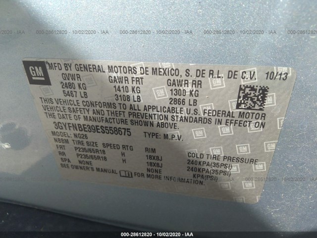 Photo 8 VIN: 3GYFNBE39ES558675 - CADILLAC SRX 