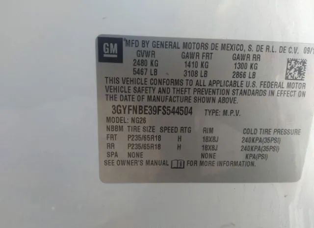 Photo 8 VIN: 3GYFNBE39FS544504 - CADILLAC SRX 