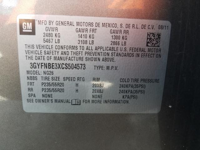 Photo 9 VIN: 3GYFNBE3XCS504573 - CADILLAC SRX PERFOR 