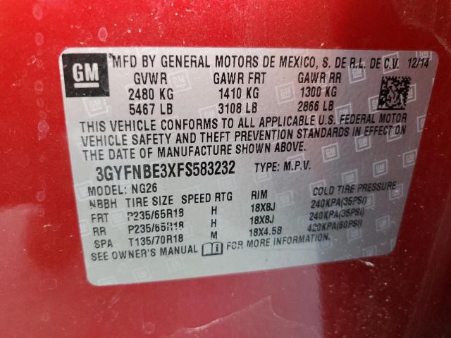 Photo 12 VIN: 3GYFNBE3XFS583232 - CADILLAC SRX LUXURY 