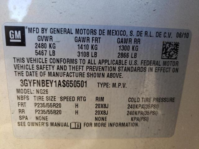 Photo 9 VIN: 3GYFNBEY1AS650501 - CADILLAC SRX PERFOR 