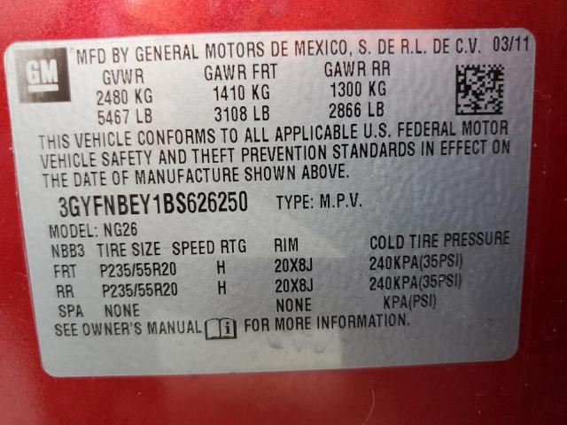 Photo 12 VIN: 3GYFNBEY1BS626250 - CADILLAC SRX PERFOR 