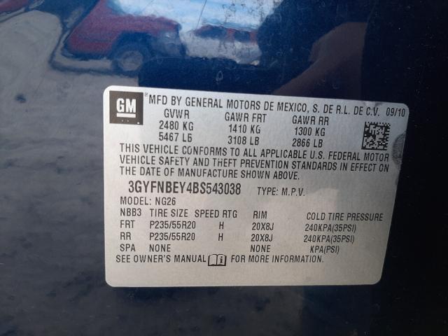 Photo 9 VIN: 3GYFNBEY4BS543038 - CADILLAC SRX PERFOR 