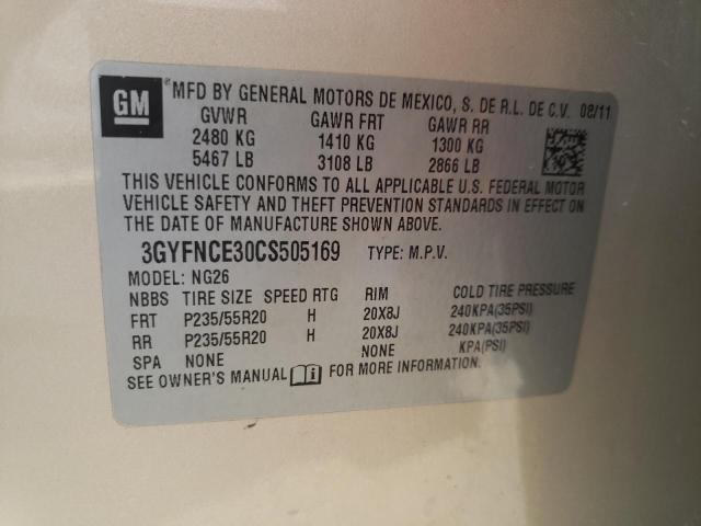 Photo 9 VIN: 3GYFNCE30CS505169 - CADILLAC SRX PREMIU 