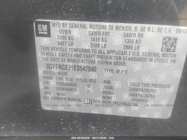 Photo 8 VIN: 3GYFNCE31ES547840 - CADILLAC SRX 