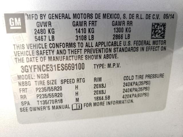 Photo 9 VIN: 3GYFNCE31ES669100 - CADILLAC SRX PERFOR 