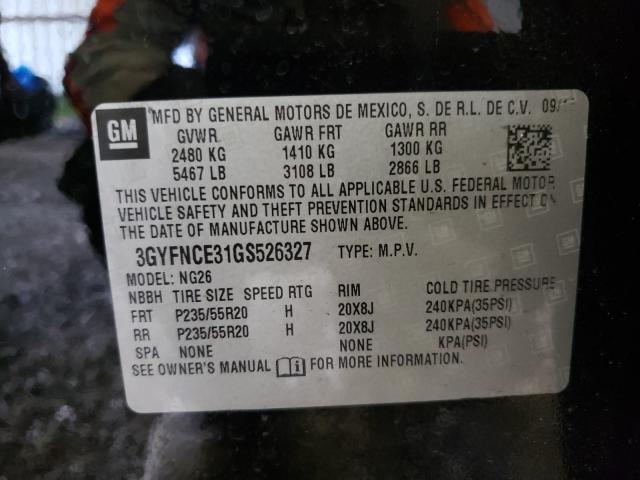 Photo 9 VIN: 3GYFNCE31GS526327 - CADILLAC SRX PERFOR 