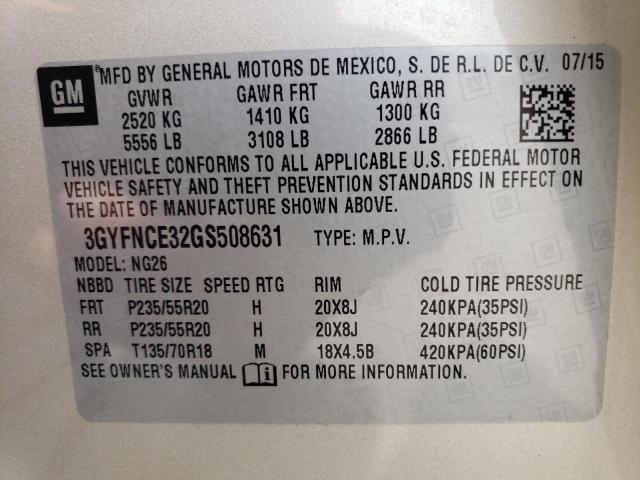 Photo 12 VIN: 3GYFNCE32GS508631 - CADILLAC SRX PERFOR 