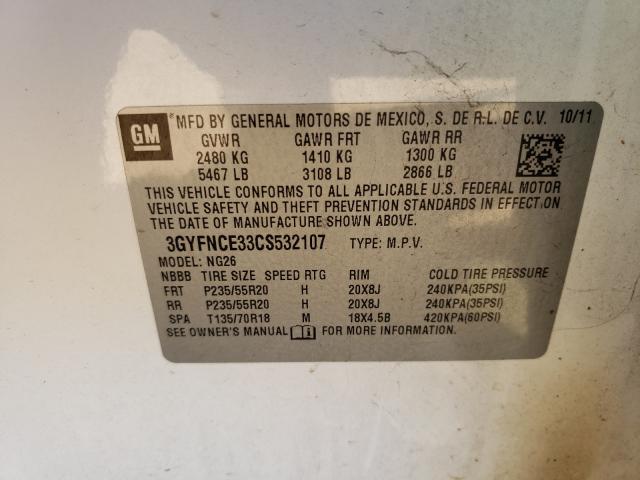 Photo 9 VIN: 3GYFNCE33CS532107 - CADILLAC SRX PREMIU 